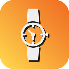 Stylish Watch Vector Glyph Gradient Background Icon Design