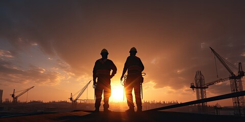 The construction team works on the project with a focus on teamwork, safety, and growing the sunset construction and engineering business.