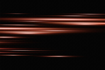 Wall Mural - light flash or red neon stripes. laser beams. beautiful light reflections. glowing stripes on a tran