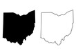 Set of Ohio map, united states of america. Flat concept symbol vector illustration