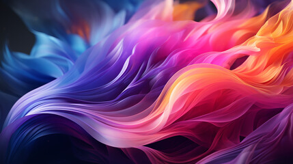 Wall Mural - Abstract vibrant colors wavy flow 3d rendered illustration background scifi futuristic background