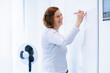 © Westend61 - Happy teacher writing on whiteboard and teaching in classroom