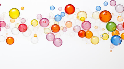 Wall Mural - colorful bubbles on white background