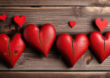 Red Wooden Hearts