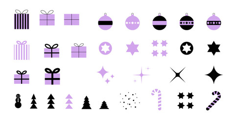 Wall Mural - Modern Christmas vector design element set