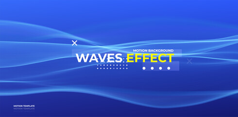 Wall Mural - blue abstract wave. magic line design. flow curve motion element. neon gradient wavy illiustration.