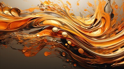 Wall Mural - Image that explores the dynamic flow of liquid metal. Experiment with swirling and fluid patterns, background image, generative AI