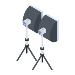 Sticker - Editable isometric icon of a spotlight stand 