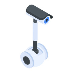 Sticker - Editable isometric icon of a spotlight stand 