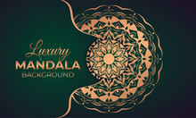 Luxury Ornamental Mandala Design Background In Gold Color, Luxury Wedding Invitation, Ornamental Floral Corner Frame.