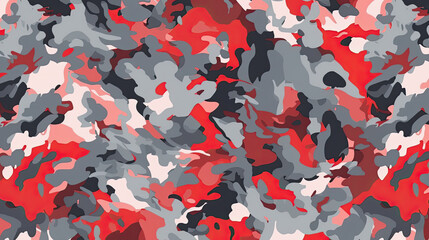 Seamless rough textured military, hunting, paintball camouflage pattern in light urban grey and red magma palette.Camouflage pattern cloth texture background