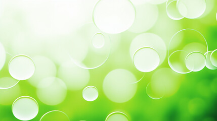 Wall Mural - green and white background with circles, generative ai