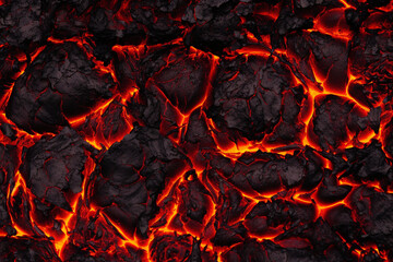 Wall Mural - red lava texture background, generative ai