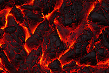 Wall Mural - red lava texture background, generative ai