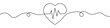 Continuous line drawing of heartbeat or pulse. Single line cardiogram icon.
