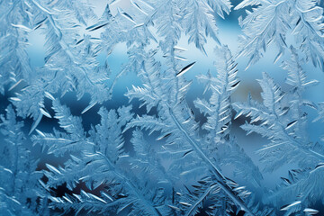 Frost blue pattern on window