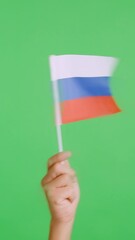 Wall Mural - Hand waving a pennant of a russian national flag