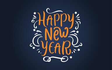 Wall Mural - Vector illustration of Happy New Year lettering