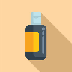 Wall Mural - Female shampoo bottle icon flat vector. Cosmetology paint. Trend lady hairstyle