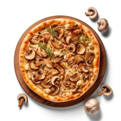 Wall Mural - Pizza with Mushrooms and Cheese