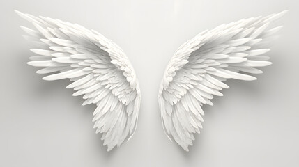 Wall Mural - White Angel wings isolated on white background