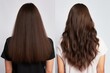 Before And After Treatment For Sick, Cut, And Healthy Hair