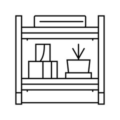 Poster - shelf bathroom interior line icon vector. shelf bathroom interior sign. isolated contour symbol black illustration