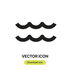 Leinwandbilder - Sea icon vector. Linear-style sign for mobile concept and web design. Sea symbol illustration. Pixel vector graphics - Vector.	
