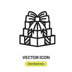 Leinwandbilder - Present icon vector. Linear-style sign for mobile concept and web design. Present symbol illustration. Pixel vector graphics - Vector.	
