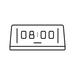 Wall Mural - digital alarm clock bedroom interior line icon vector. digital alarm clock bedroom interior sign. isolated contour symbol black illustration