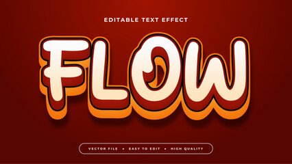 Canvas Print - Red orange and white flow 3d editable text effect - font style