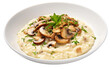 Creamy Mushroom Risotto On Isolated Background
