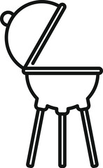 Sticker - Bbq equipment icon outline vector. Park space patio. Home picnic