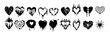 © Oleksandra - Heart tattoo gothic set, graffiti rock flame shape kit, vector u2k abstract love logo concept. Valentine punk retro sticker collection, neotribal web goth decoration. Dripping heart tattoo prints