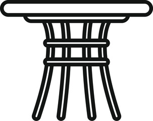 Poster - Round outdoor table icon outline vector. Park plan. Home garden patio