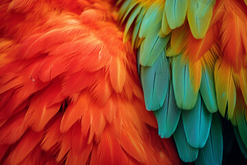 Aufkleber - A parrot's feathers abstracted as a burst of tropical colors.