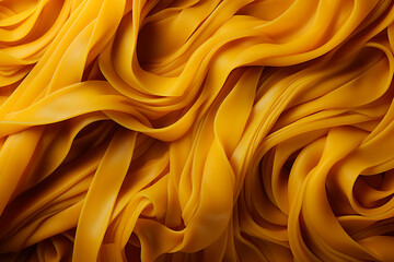 Aufkleber - Pasta - Entwined golden yellow abstract lines suggesting noodles.