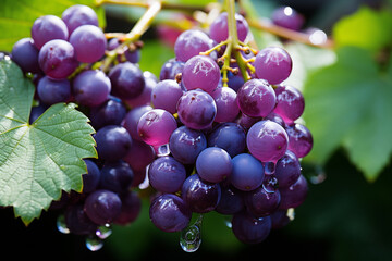 Fototapete - Grapes - A bunch of purple and green abstract orbs clustered together.
