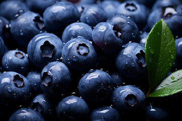 Fototapete - Blueberries - Small, deep blue abstract dots clustered in a bunch.
