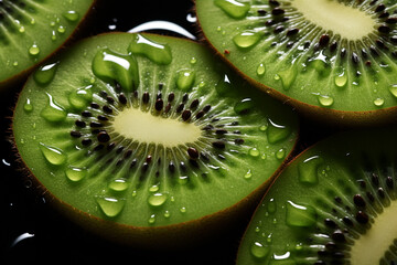 Aufkleber - Kiwi - Brown outer texture with vibrant green abstract insides.