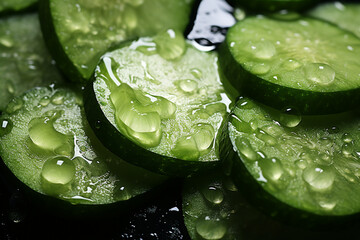 Leinwandbilder - Cucumber - Green, refreshing abstract strokes with a crisp texture.