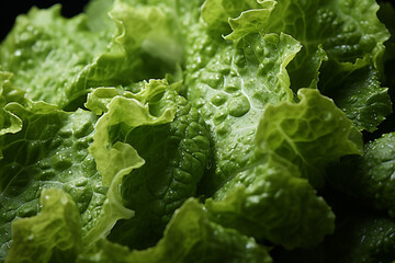 Poster - Caesar salad - Crisp green abstract shapes with Caesar dressing swirls.