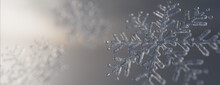 Snowflake Christmas Wallpaper. Natural, Icy Winter Banner With Copy-space.