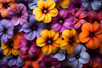 Poster - Pansy - Charming abstract faces in a variety of bright colors.