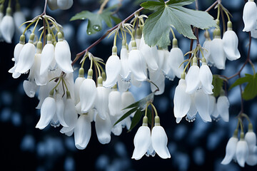 Poster - Snowdrop - Delicate white bell-shaped abstract blooms.
