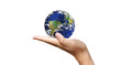 © violetkaipa - Glass globe in hand,Energy saving concept