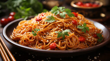 Spaghetti With Sauce HD 8K Wallpaper Stock Photographic Image 