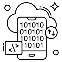 An icon design of mobile binary code 