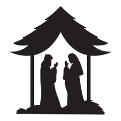 Wall Mural - holy family icon silhouette