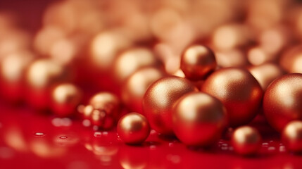 Canvas Print - red and white beads